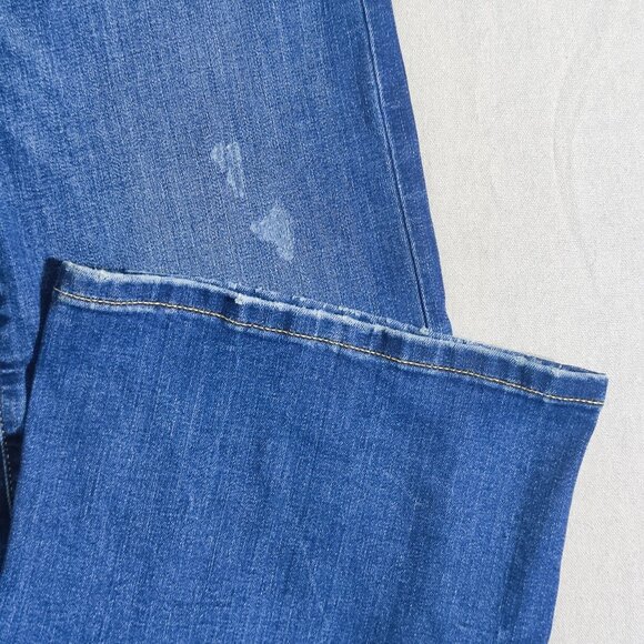 Tommy Hilfiger Jeans women's sz 0/W25 denim blue wide leg crop factorydistressed - Picture 10 of 16